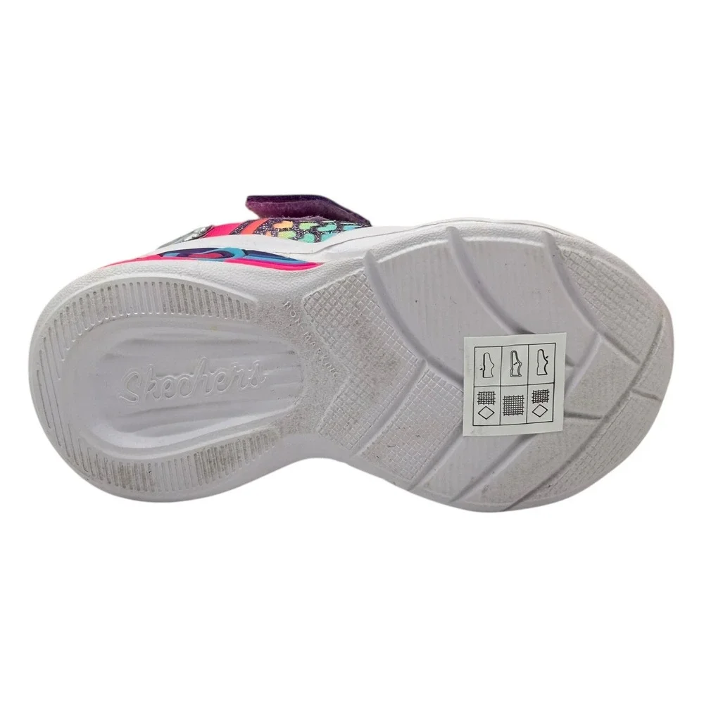 Skechers Baby Girls Slip-on Light-up Sneaker Size 6 Pink-Purple-Mult Lightweight